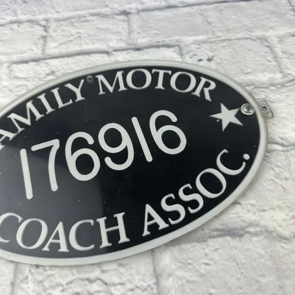 Family Motor Coach Assoc SIGN‎ Plaque Camper Mobile Trailer RV OVAL Plastic